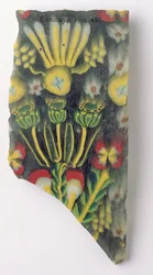 Fragment of a Tile with Nilotic Plants Including Lotus Fruits, from Ihnasya, Middle Egypt, 1st Century BC - 1st Century AD